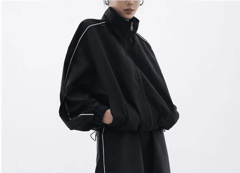 Women's Sports Shell Jacket Cardigan Coat Wide Leg Pants