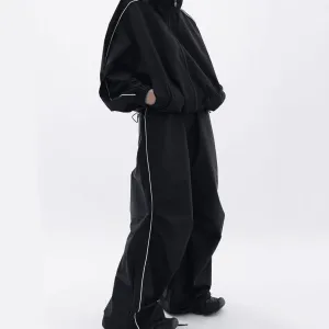 Women's Sports Shell Jacket Cardigan Coat Wide Leg Pants