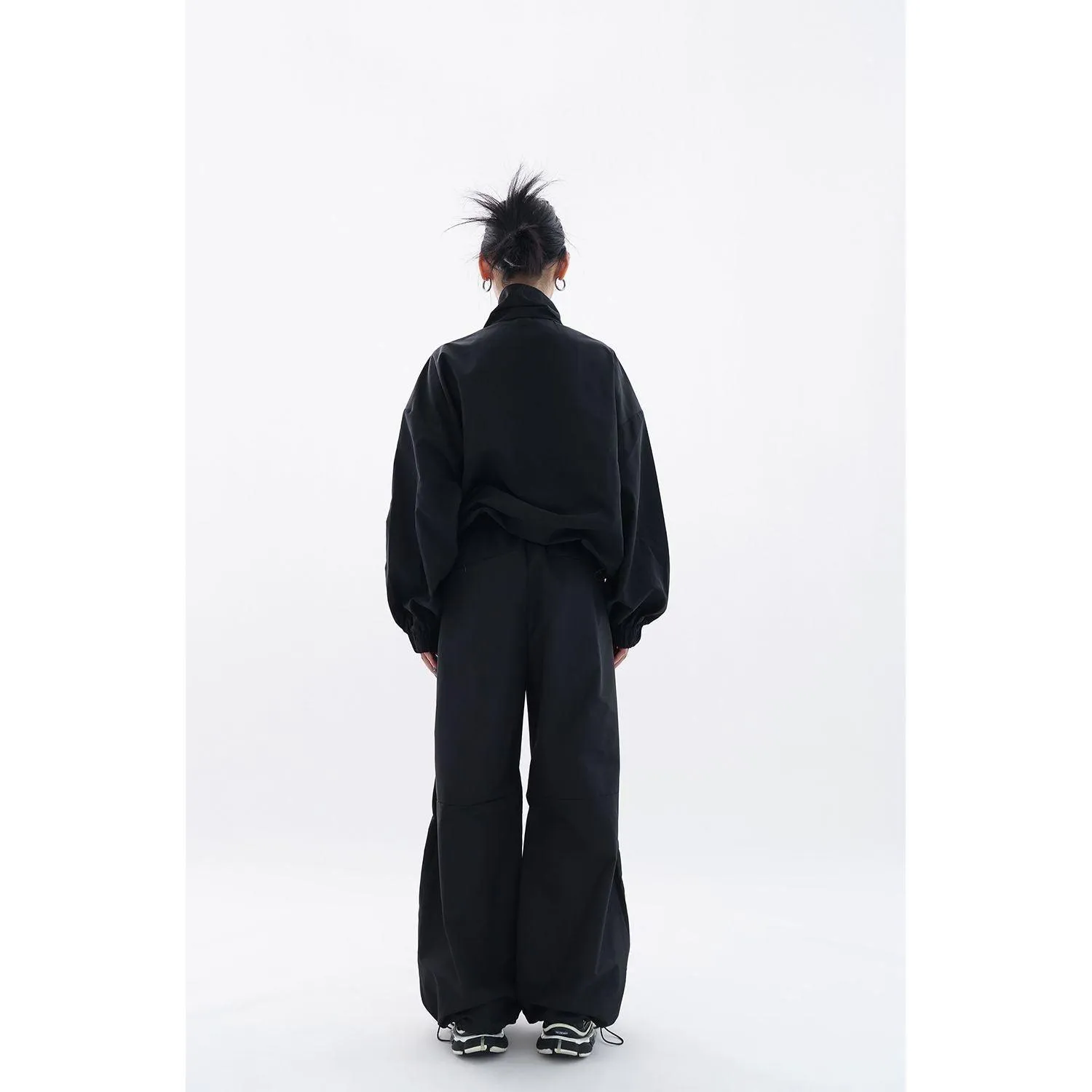 Women's Sports Shell Jacket Cardigan Coat Wide Leg Pants