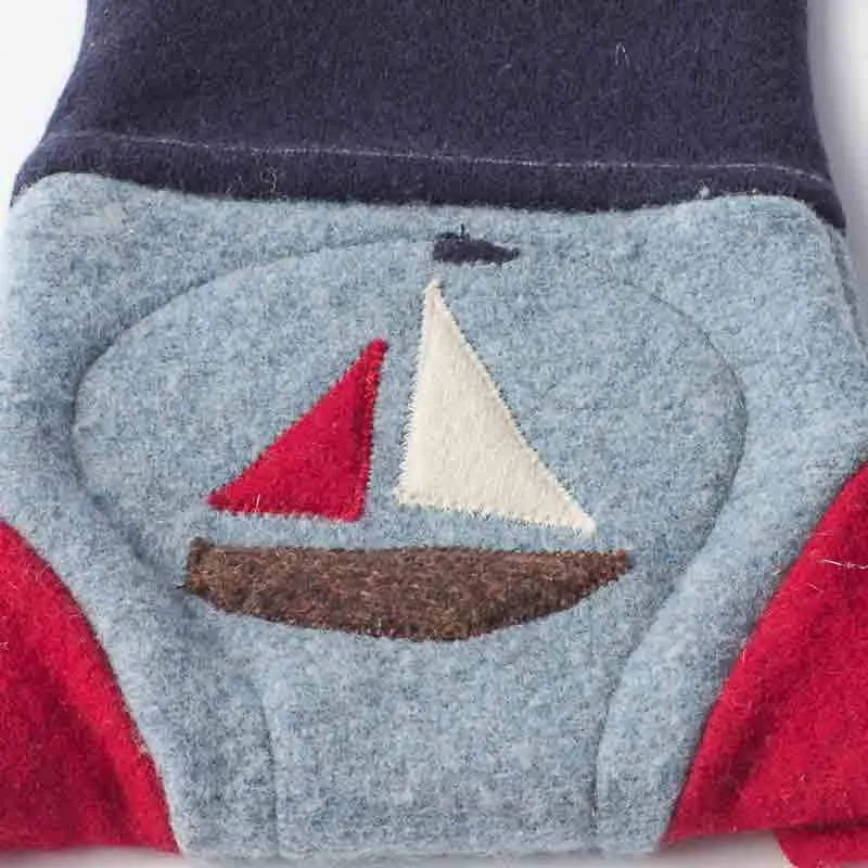 Wool Diaper Cover with Sailboat Appliqué