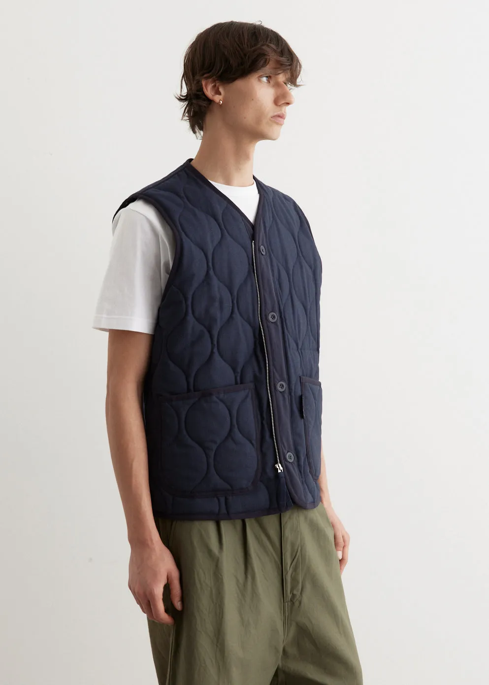 Wool Herringbone Quilted Vest