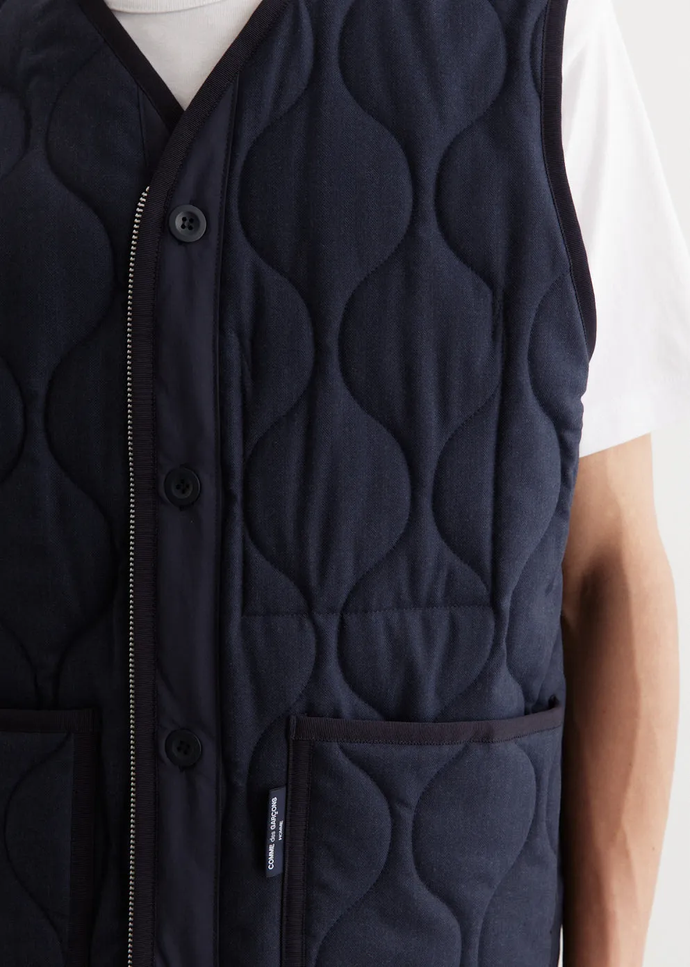 Wool Herringbone Quilted Vest