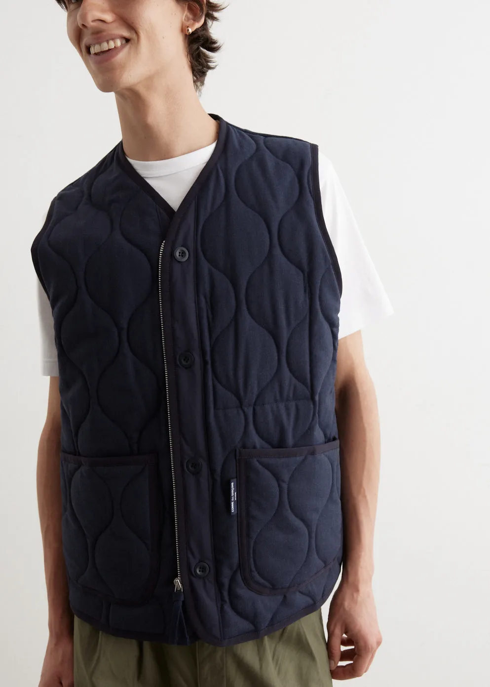 Wool Herringbone Quilted Vest