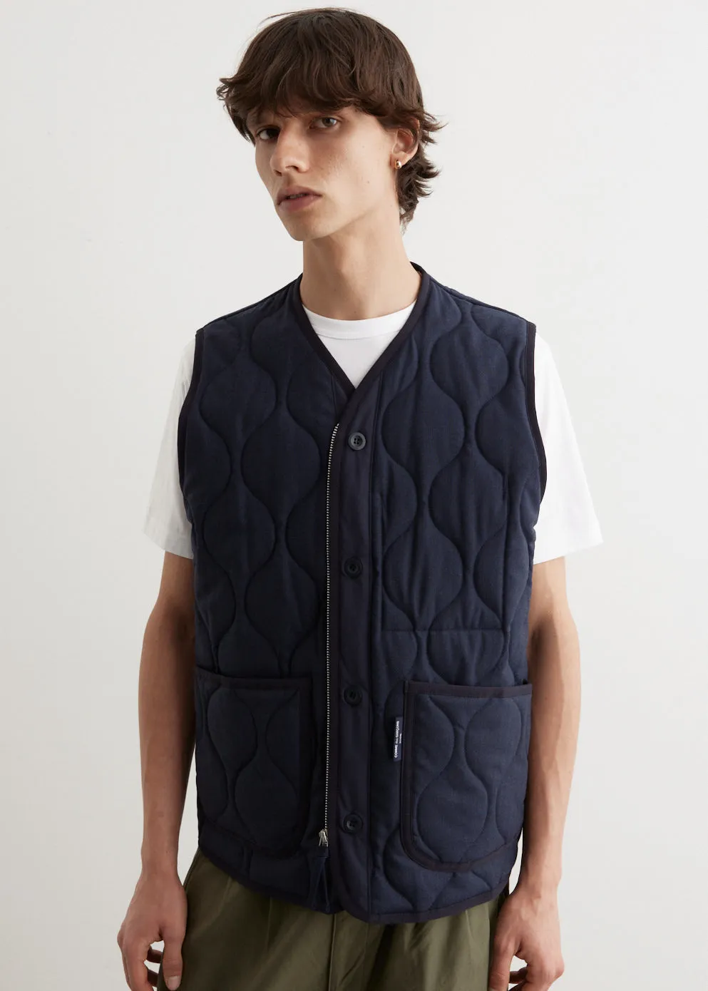 Wool Herringbone Quilted Vest