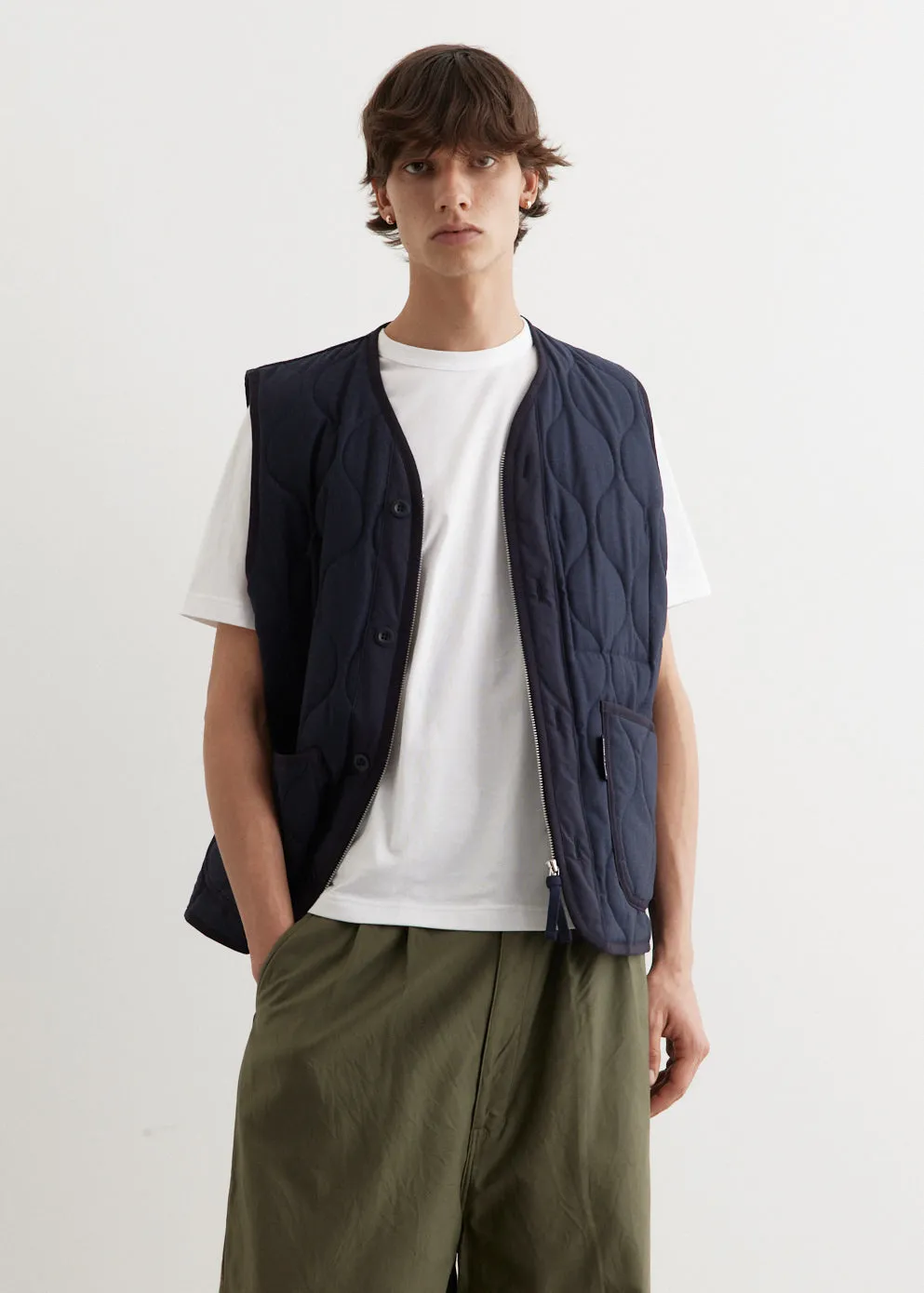Wool Herringbone Quilted Vest