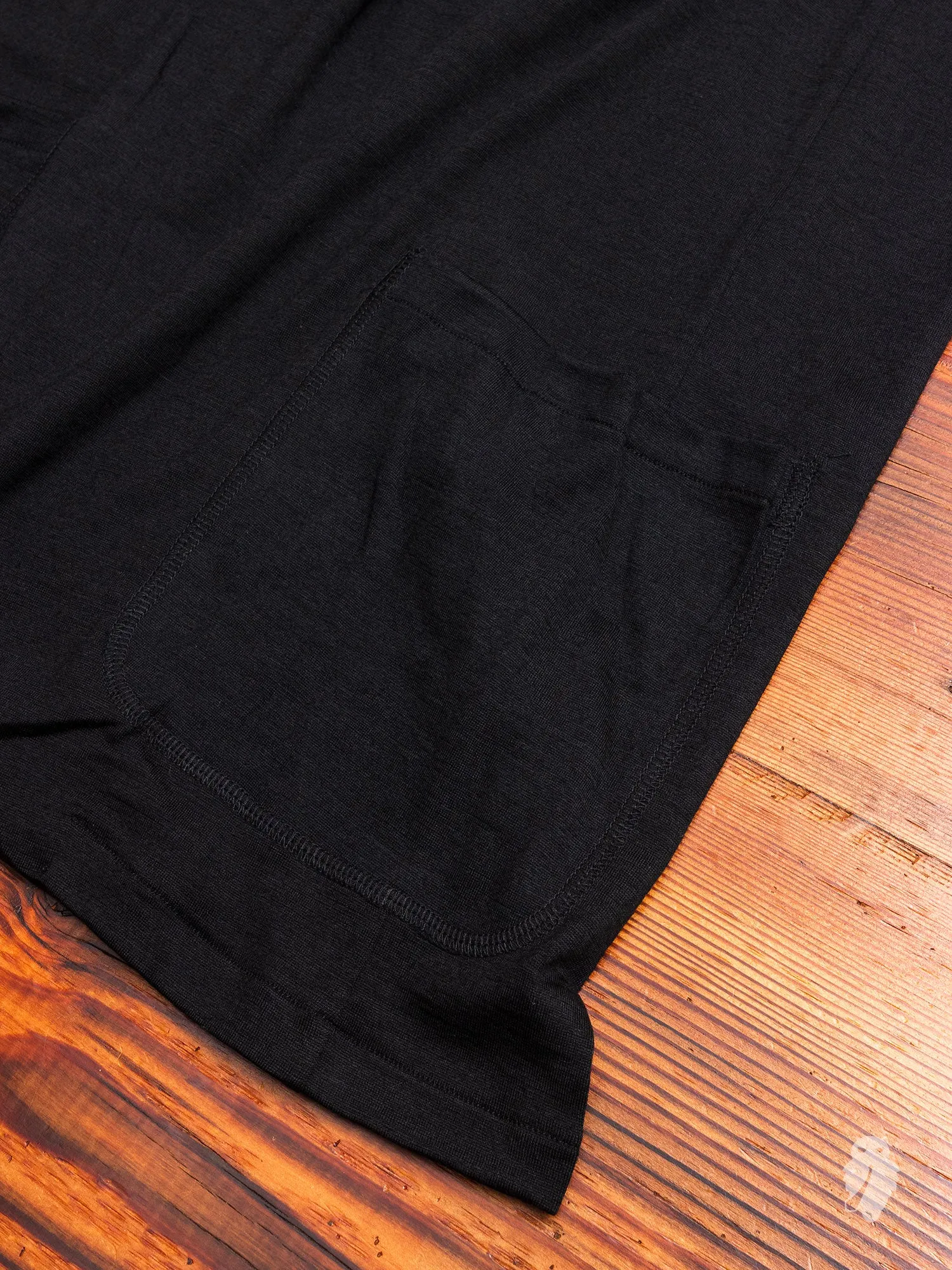 Wool Stole Collar Cardigan in Black