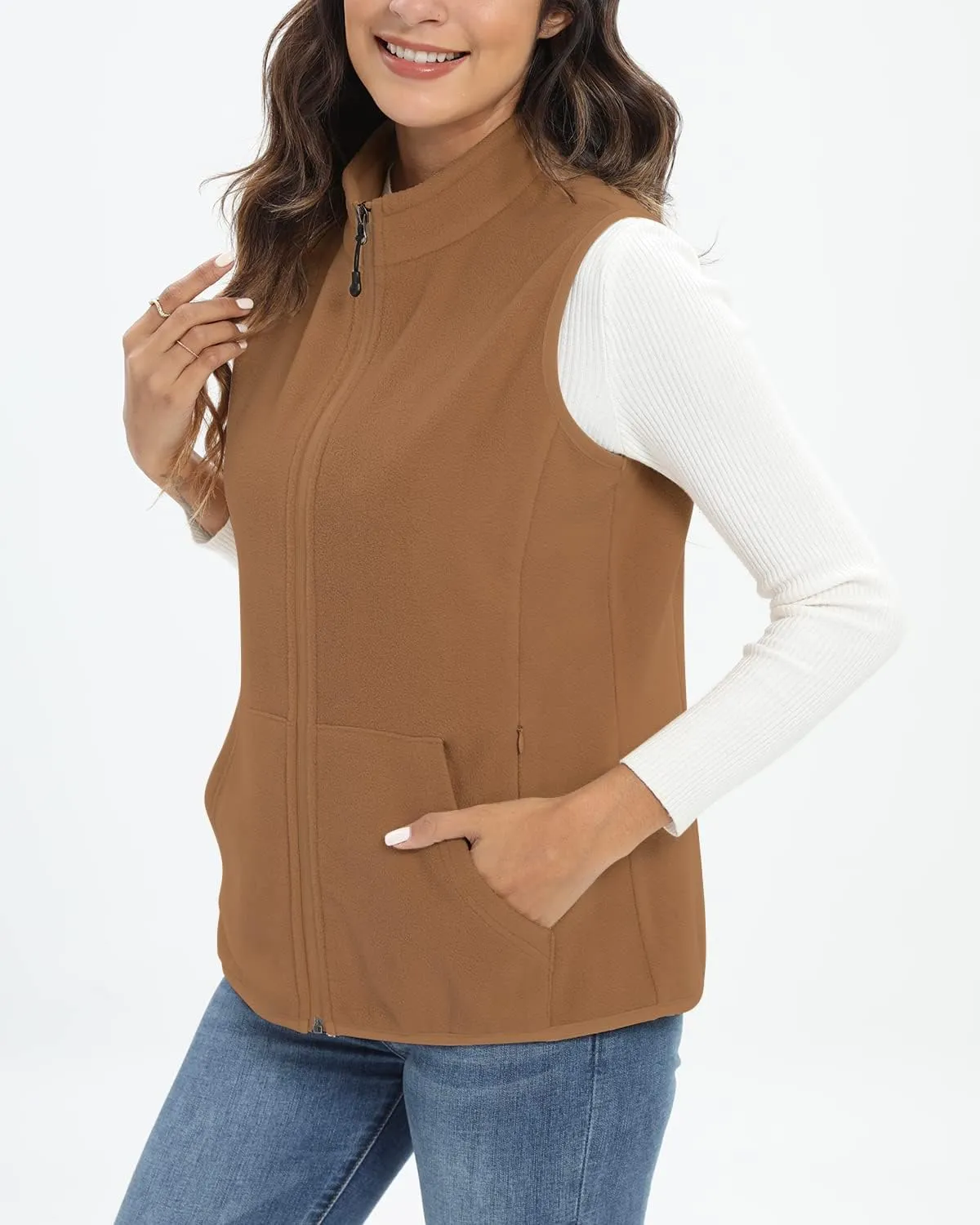Xeoxarel Women's Fleece Vest with 6 Pockets (XS-2XL)