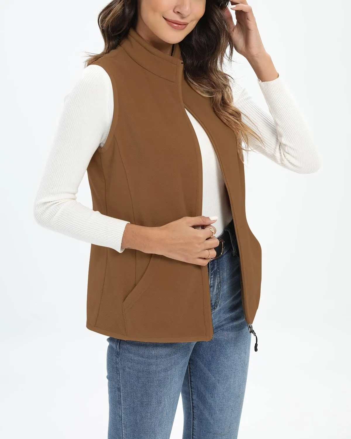 Xeoxarel Women's Fleece Vest with 6 Pockets (XS-2XL)